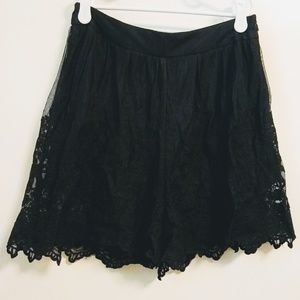 Black lace shorts